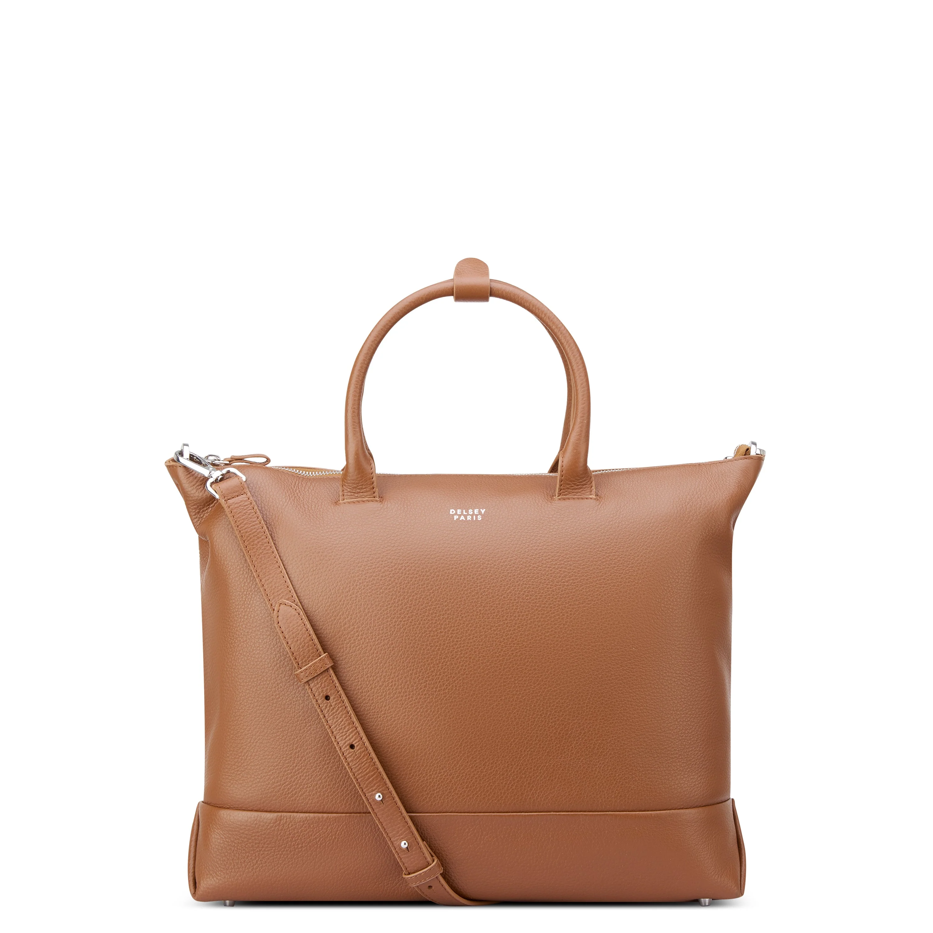 LE CUIR GRAINE | Shopper 43.5 CM COGNAC