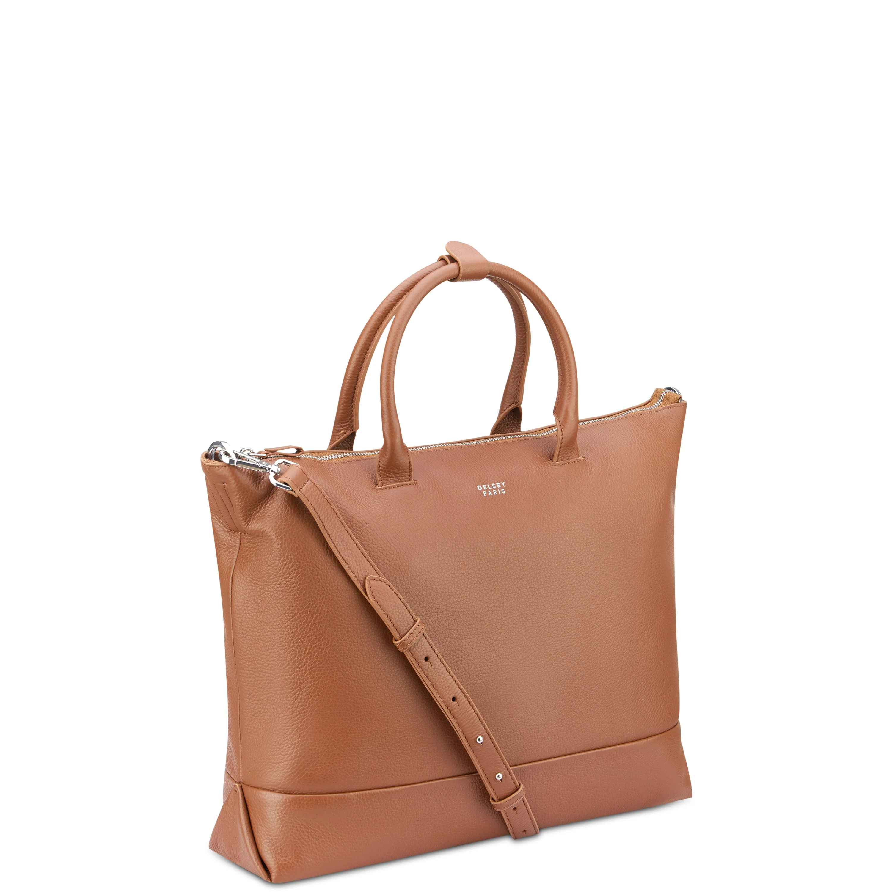 LE CUIR GRAINE | Shopper 43.5 CM COGNAC