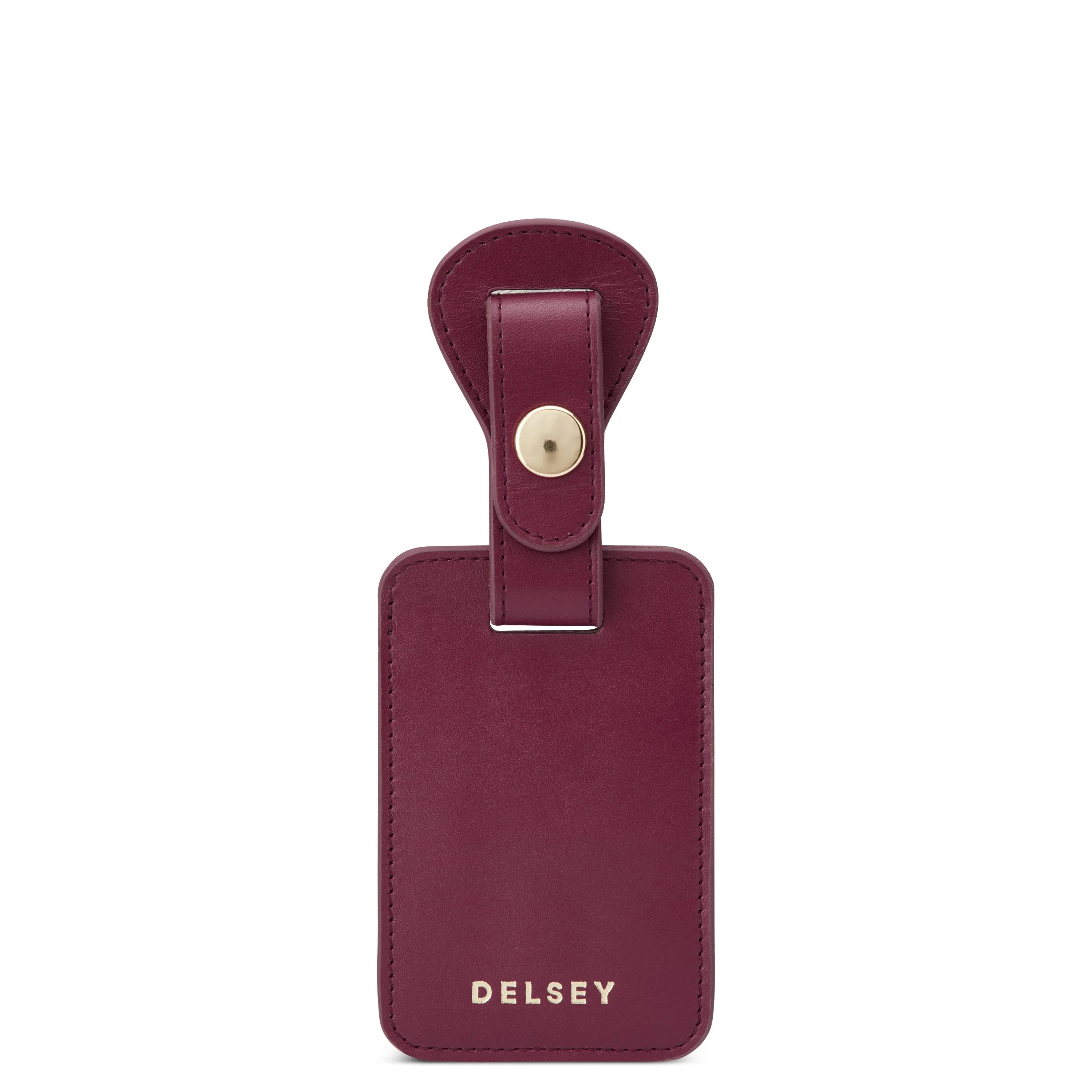 LE CUIR LISSE | Adressanhänger-Halter BORDEAUX ROT